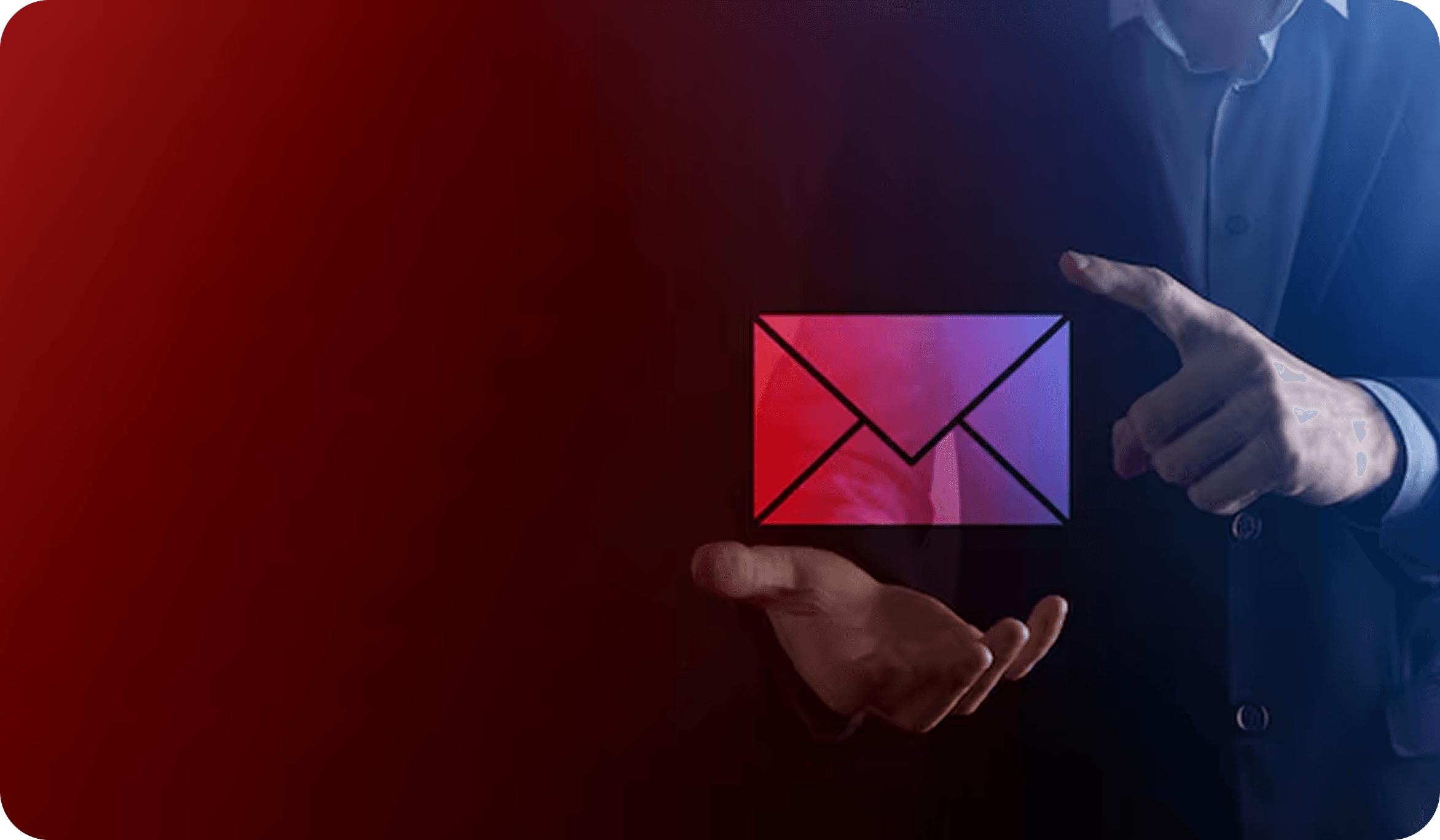 Hands holding envelope icon