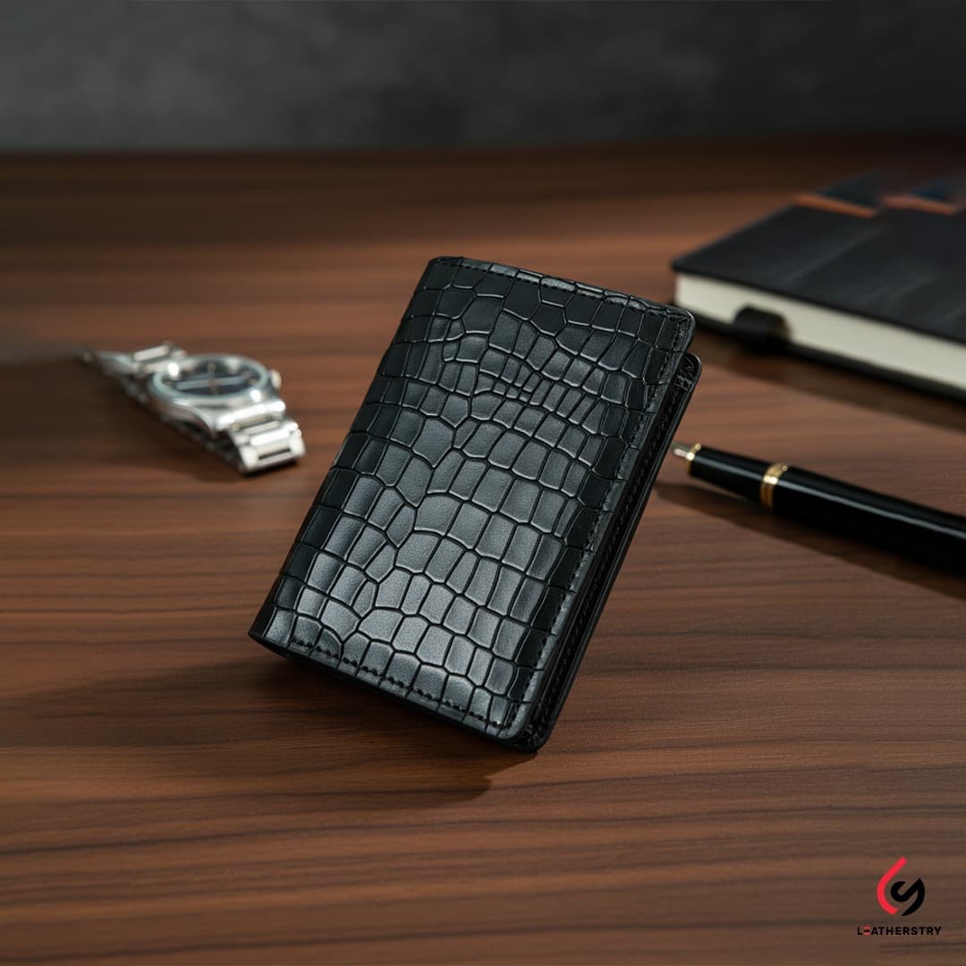 Black leather wallet