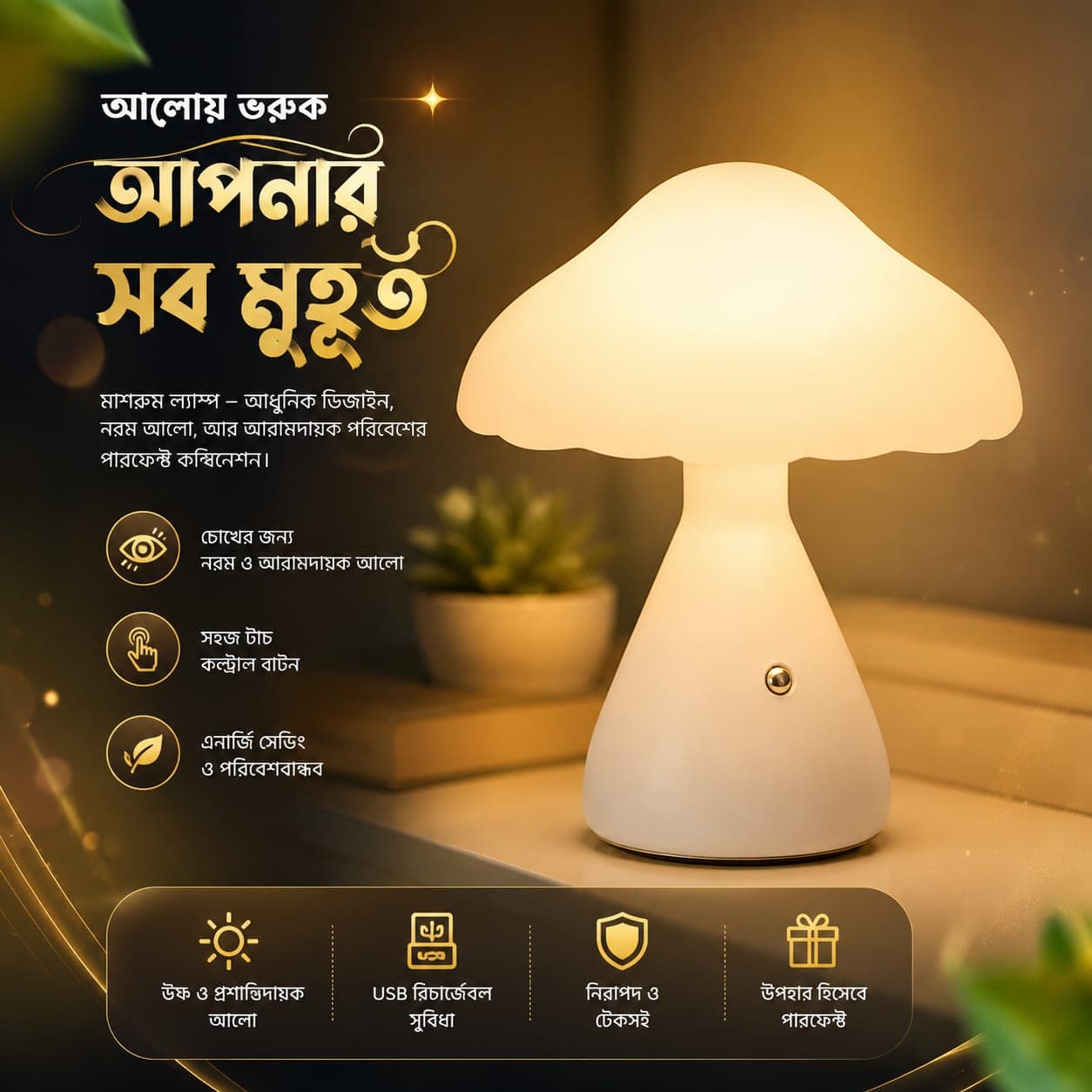 আসুন আধুনিক ডিজাইনের এই মাশরুম ল্যাম্প