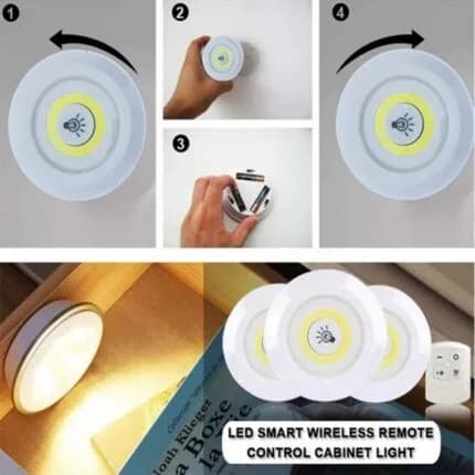 Rechargeable 3 LED Cabinet Light with Remote Control