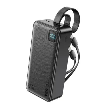 Ven-Dens VD-PB062 50000mAh Power Bank – Digital Display with Built-in Type-C & Lightning Cables