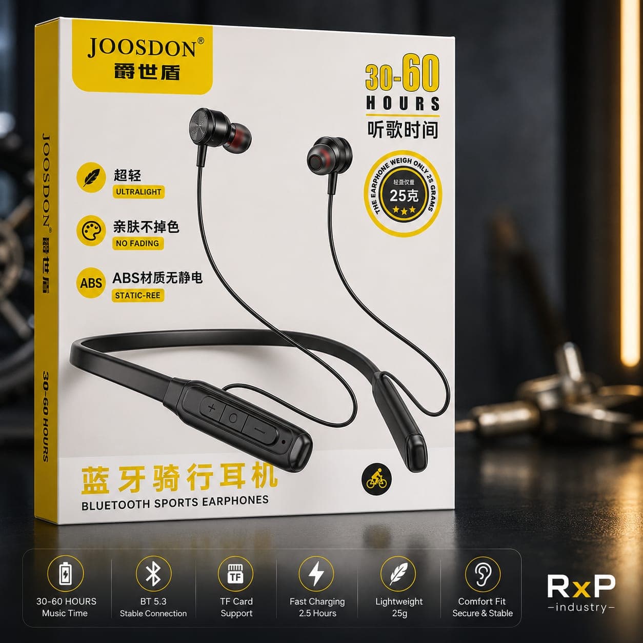 JOOSDON JSD24 Bluetooth 5.3 Sports Neckband Earphones 30 60 Hours TF Card Support Magnetic Wireless Headphones